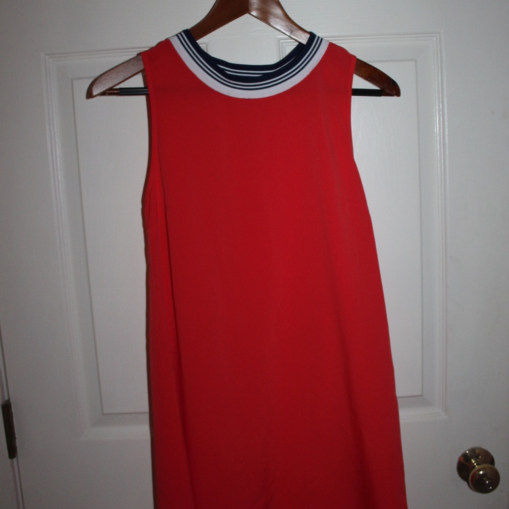 Red Classic Collared Dress